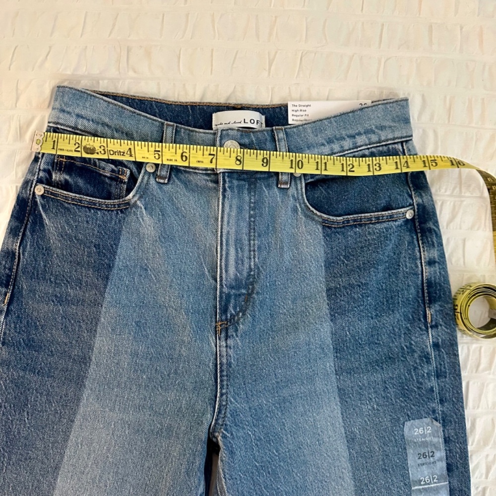NWT LOFT Striped Straight Leg Jeans - Picture 10 of 13